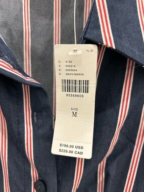 NWT Anthropologie Exquise Tobie Midi Dress Red White Blue M